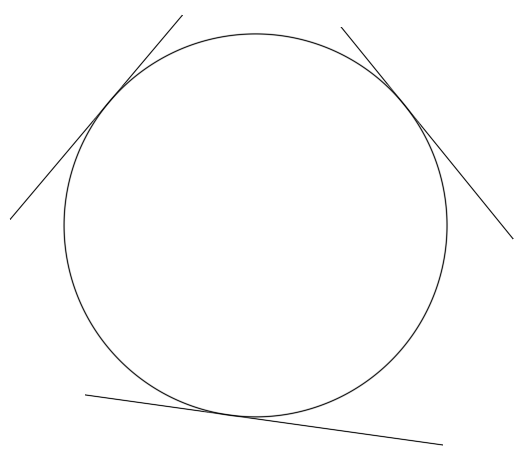3 つの図形に接する円を描けた